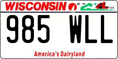 WI license plate 985WLL