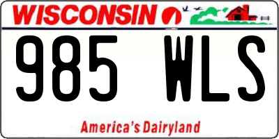 WI license plate 985WLS