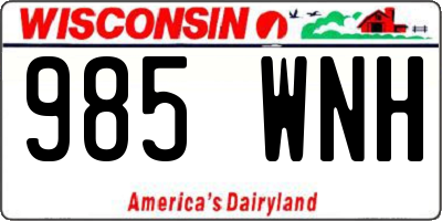 WI license plate 985WNH