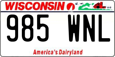 WI license plate 985WNL