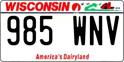 WI license plate 985WNV