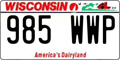 WI license plate 985WWP