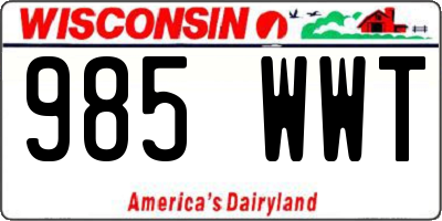 WI license plate 985WWT
