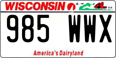 WI license plate 985WWX