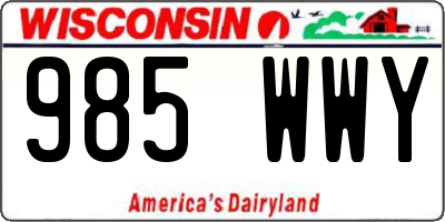 WI license plate 985WWY