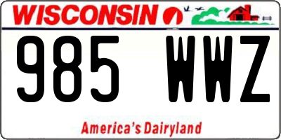 WI license plate 985WWZ