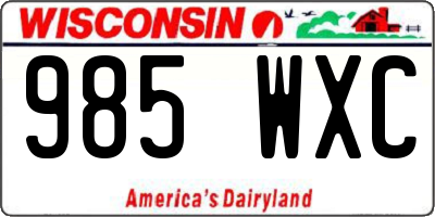 WI license plate 985WXC