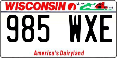 WI license plate 985WXE