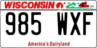 WI license plate 985WXF