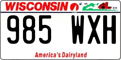 WI license plate 985WXH