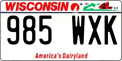 WI license plate 985WXK