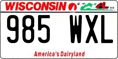 WI license plate 985WXL