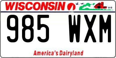 WI license plate 985WXM