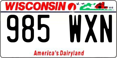 WI license plate 985WXN