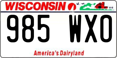 WI license plate 985WXO