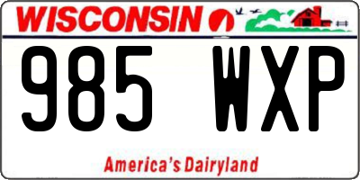 WI license plate 985WXP