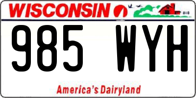 WI license plate 985WYH