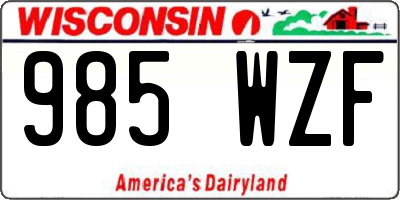 WI license plate 985WZF