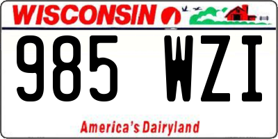 WI license plate 985WZI