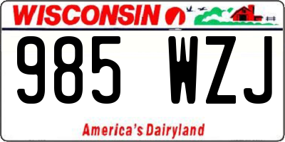 WI license plate 985WZJ