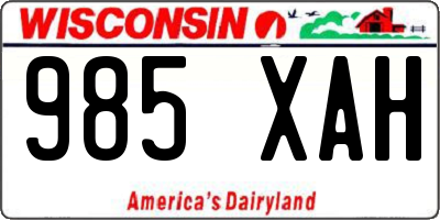WI license plate 985XAH