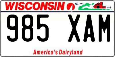 WI license plate 985XAM