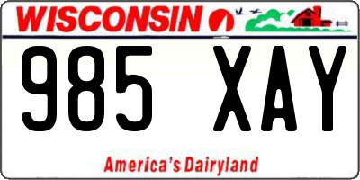 WI license plate 985XAY
