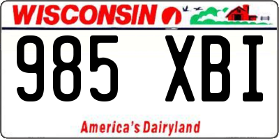 WI license plate 985XBI