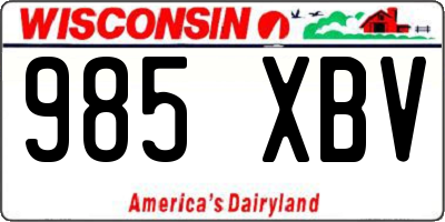 WI license plate 985XBV