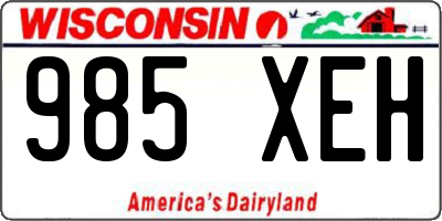 WI license plate 985XEH
