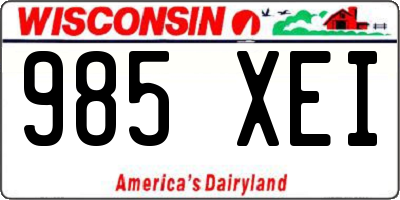 WI license plate 985XEI
