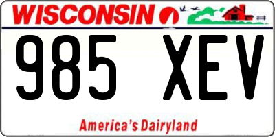 WI license plate 985XEV