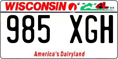 WI license plate 985XGH