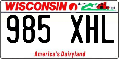 WI license plate 985XHL