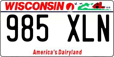 WI license plate 985XLN
