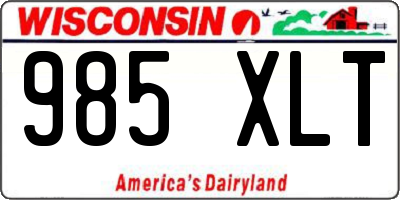 WI license plate 985XLT