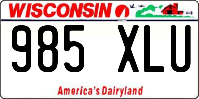 WI license plate 985XLU