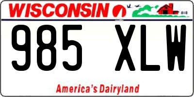 WI license plate 985XLW