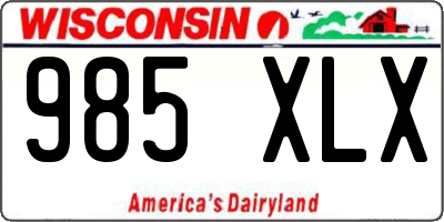 WI license plate 985XLX
