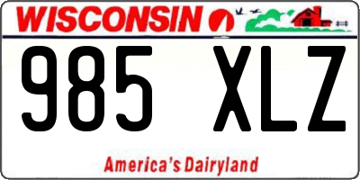 WI license plate 985XLZ