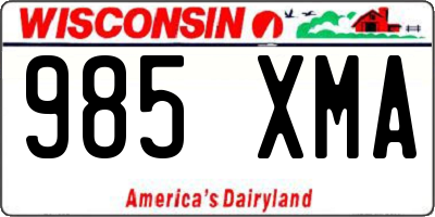 WI license plate 985XMA