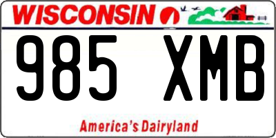 WI license plate 985XMB