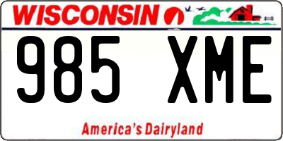 WI license plate 985XME