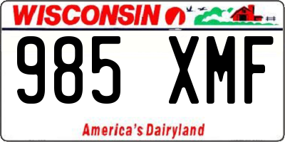 WI license plate 985XMF