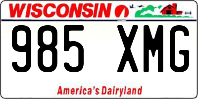 WI license plate 985XMG