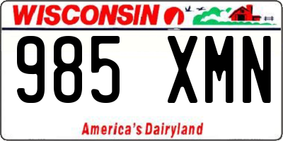 WI license plate 985XMN