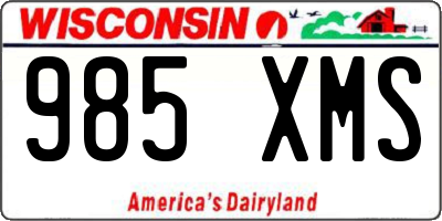 WI license plate 985XMS