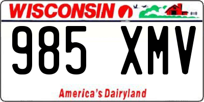 WI license plate 985XMV