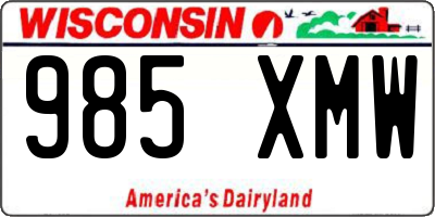 WI license plate 985XMW