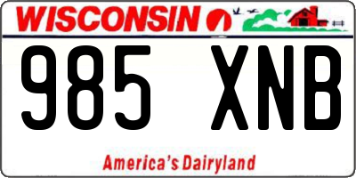 WI license plate 985XNB